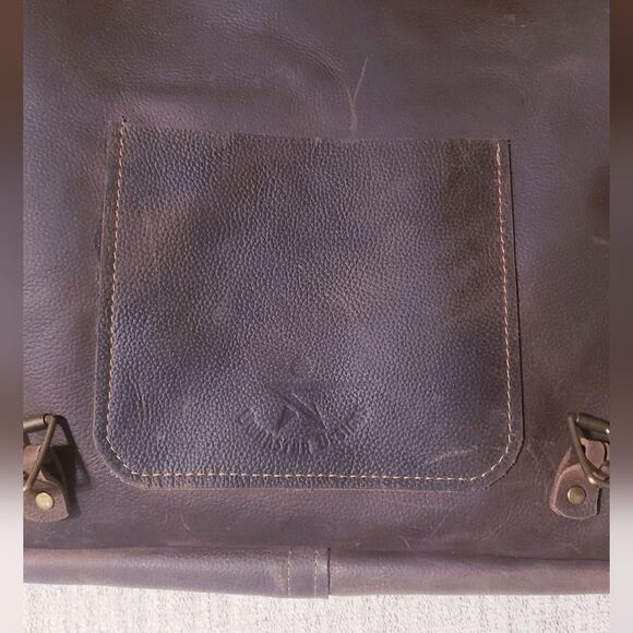 Handmade leather messenger bag - Picture 11 of 14